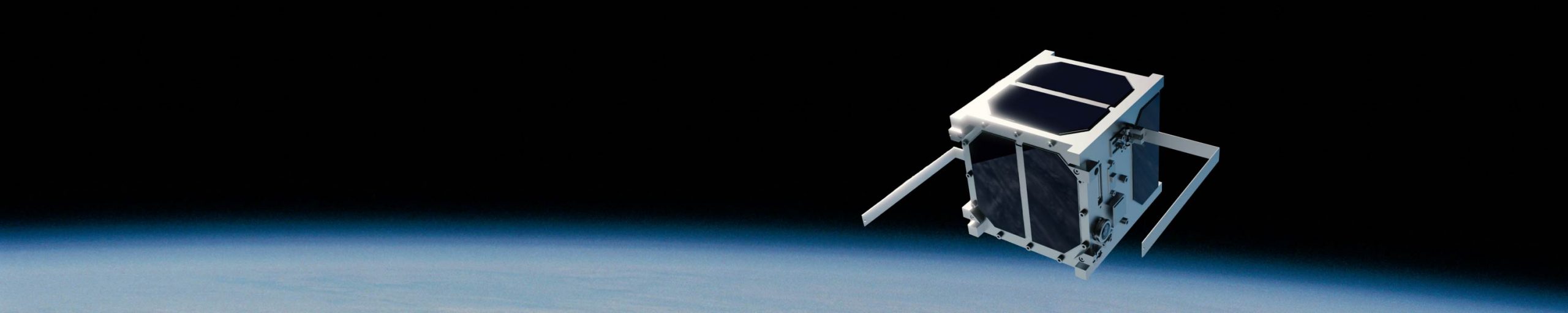 地球周回軌道に浮かぶ超小型人工衛星TCU-01のCGイメージ画像